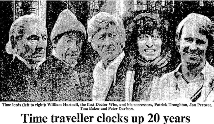 Hewson, David. "Time traveller clocks up 20 years." Times, 14 Nov. 1983