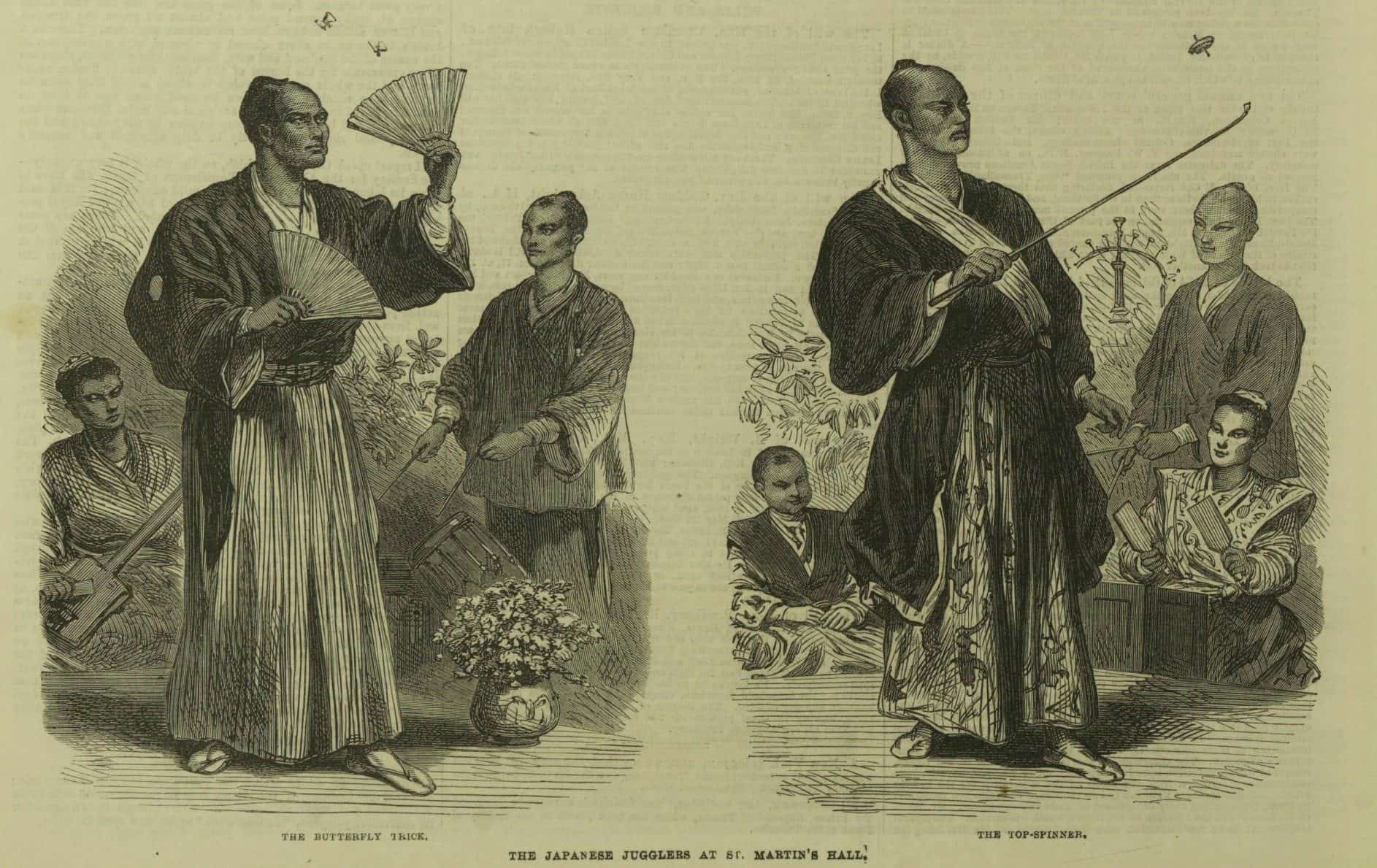 "The Japanese Jugglers." Illustrated London News, 23 Feb. 1867, p. 176. The Illustrated London News Historical Archive, 1842-2003