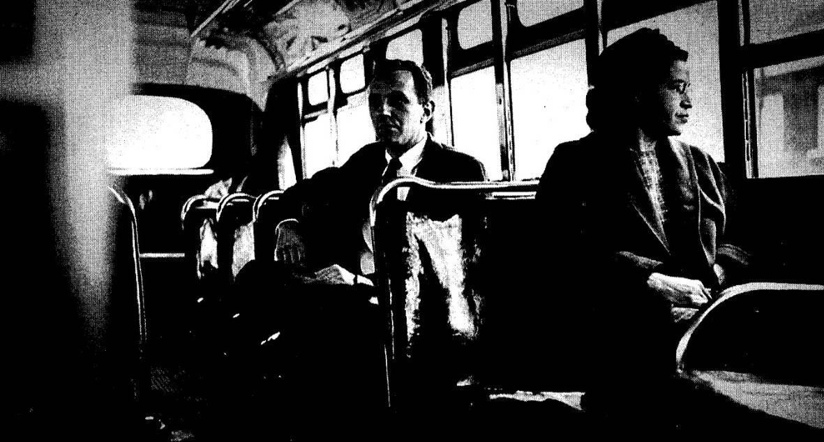 Rosa Parks on the bus, Reid, Tim. "America pays its respects to the mother of civil rights movement." Times, 26 Oct. 2005