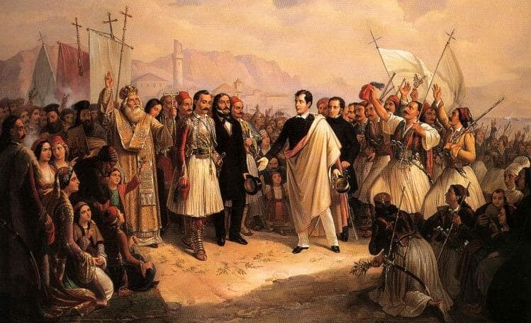 The reception of Lord Byron at Missolonghi by Theodoros Vryzakis