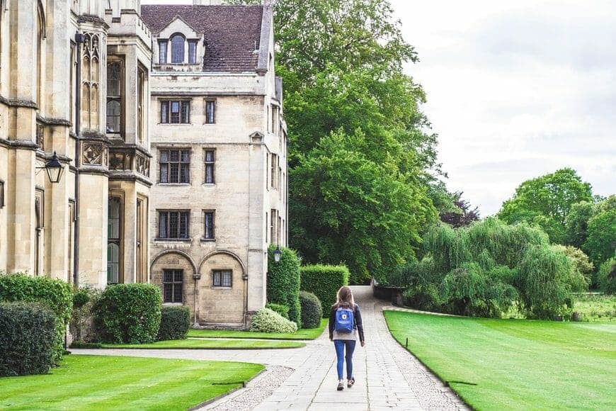 Student on university campus