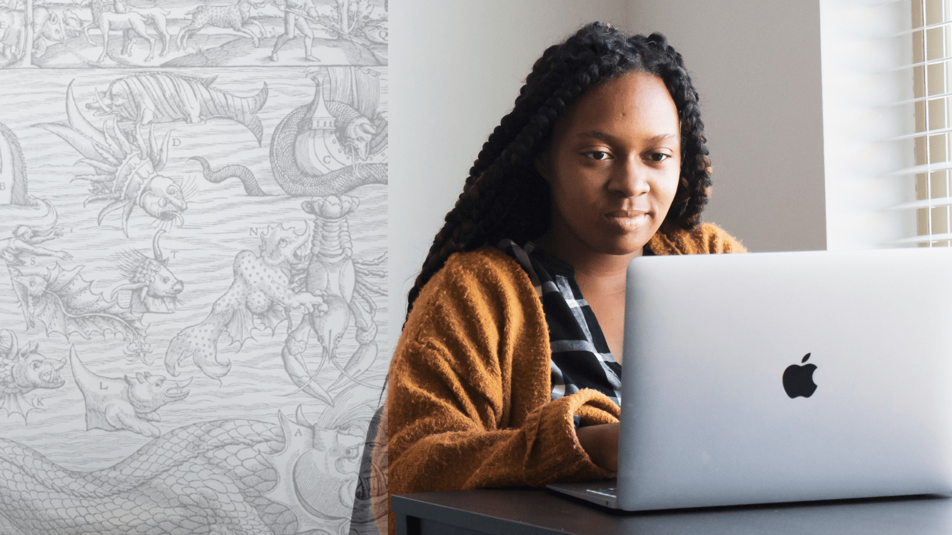 Woman working on laptop